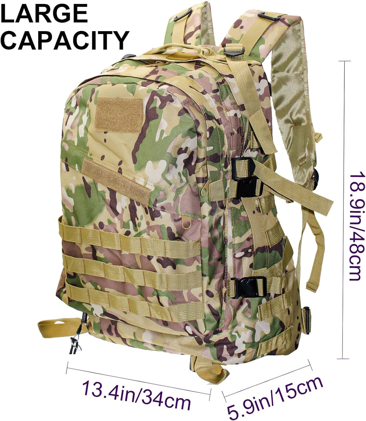 Fishing Tackle Backpack Lightweight Water-Resistant Rod Holder Bag