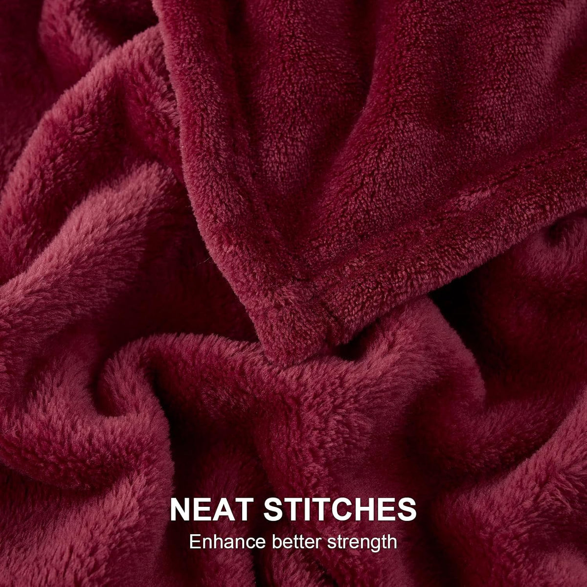 Hansleep Twin Burgundy Red Fleece Blanket, Soft Flannel Bed Blanket