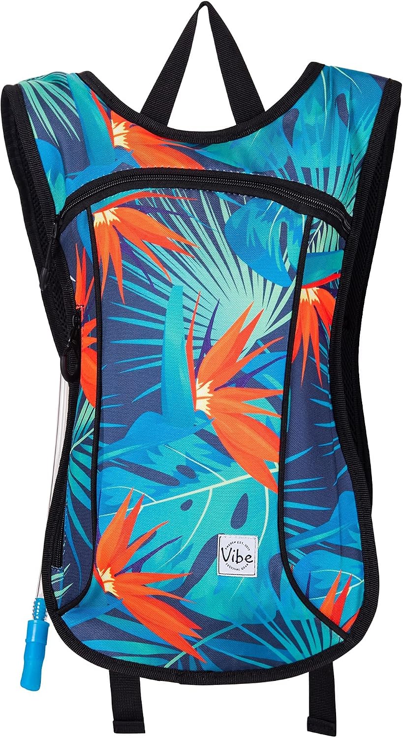 Vibe Festival Gear Rave Hydration Pack Backpack with 2L Water Bladder for Women Men – Festival Hydropack, Hydro Pack, Leak Proof, Lightweight – Teens, Party, Hiking, Running, Outdoor Sports