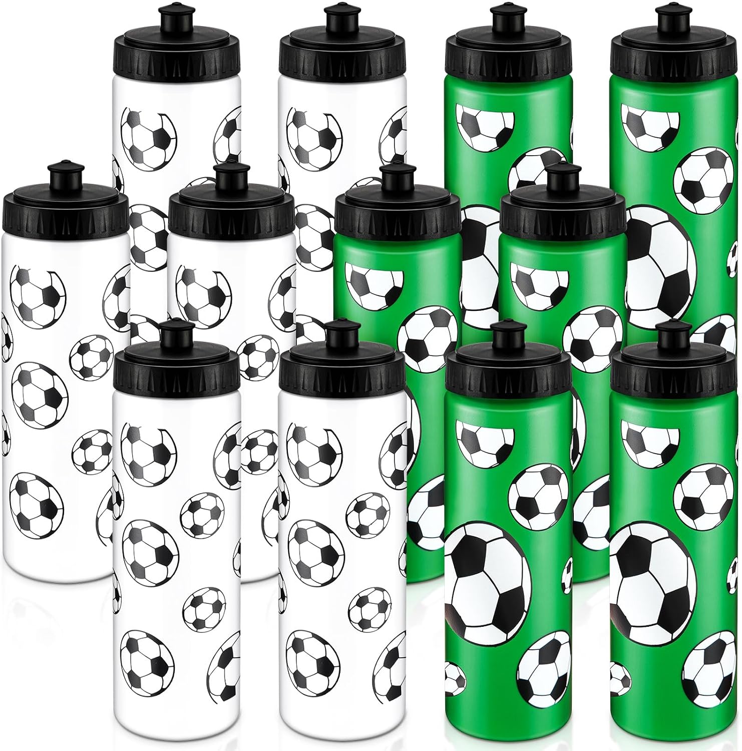12 / 24 Pack Sports Water Bottles 20 oz Bottle Basketballs Party Favors Reusable Sports Squeeze Water Bottle for Party Favor Players Lovers Team Gifts Gym