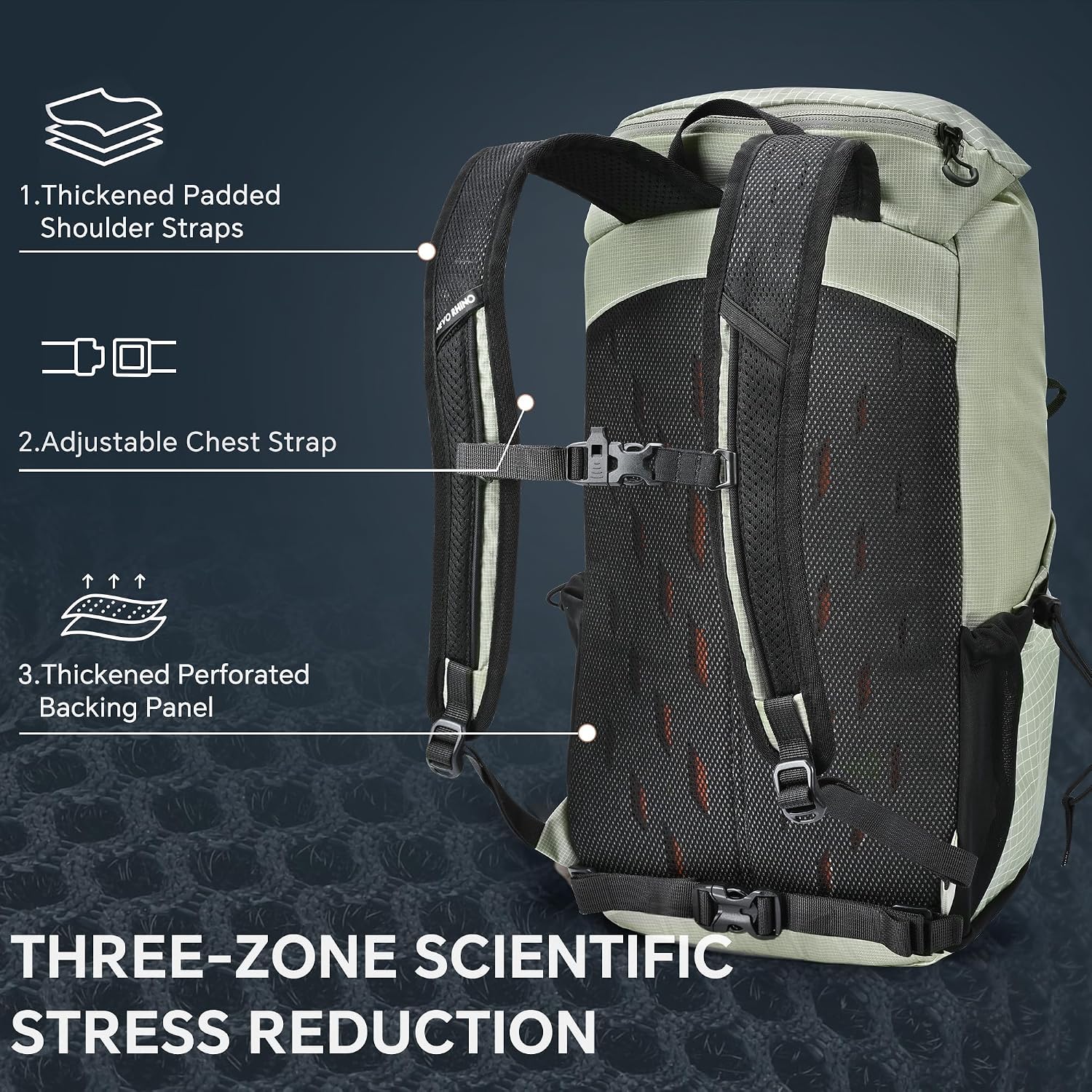 N NEVO RHINO 16L Hiking Backpack, Lightweight Daypack for Men Women
