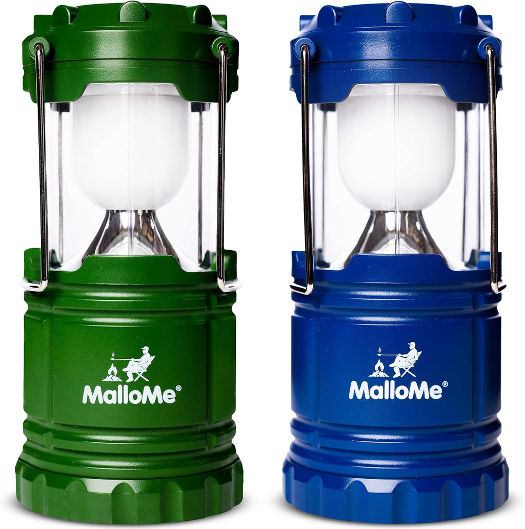 MalloMe Camping Lantern Multicolor 8 Pack Lanterns for Power Outages, Camping Lights for Tent Hanging, Camp Light Tent Lamp Emergency Battery Powered LED Lantern (Rechargeable Batteries Not Included)