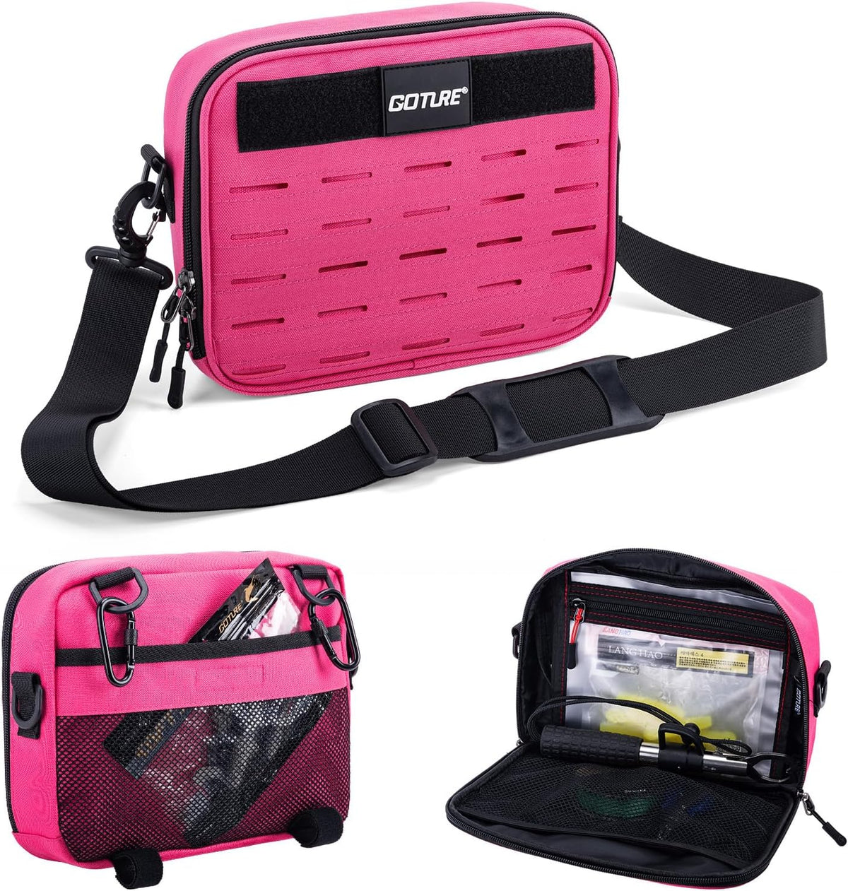 Goture Fishing Tackle Bag, Bait Binder with Detachable PVC Clear Sleeves