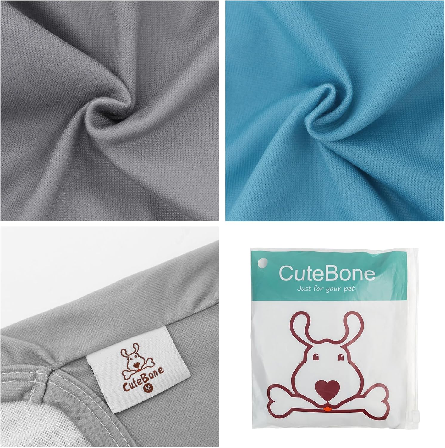 CuteBone Dog Shirts 2-Pack Soft Pet Clothes Breathable Summer Vest for Small Puppy and Stretchy Cat Apparel