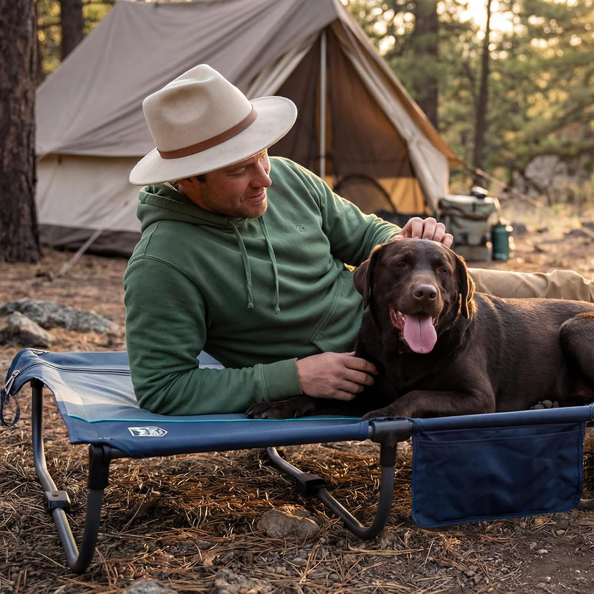 TIMBER RIDGE 20-Second Quick Set-Up Camping Cot, Aluminum Folding Cot
