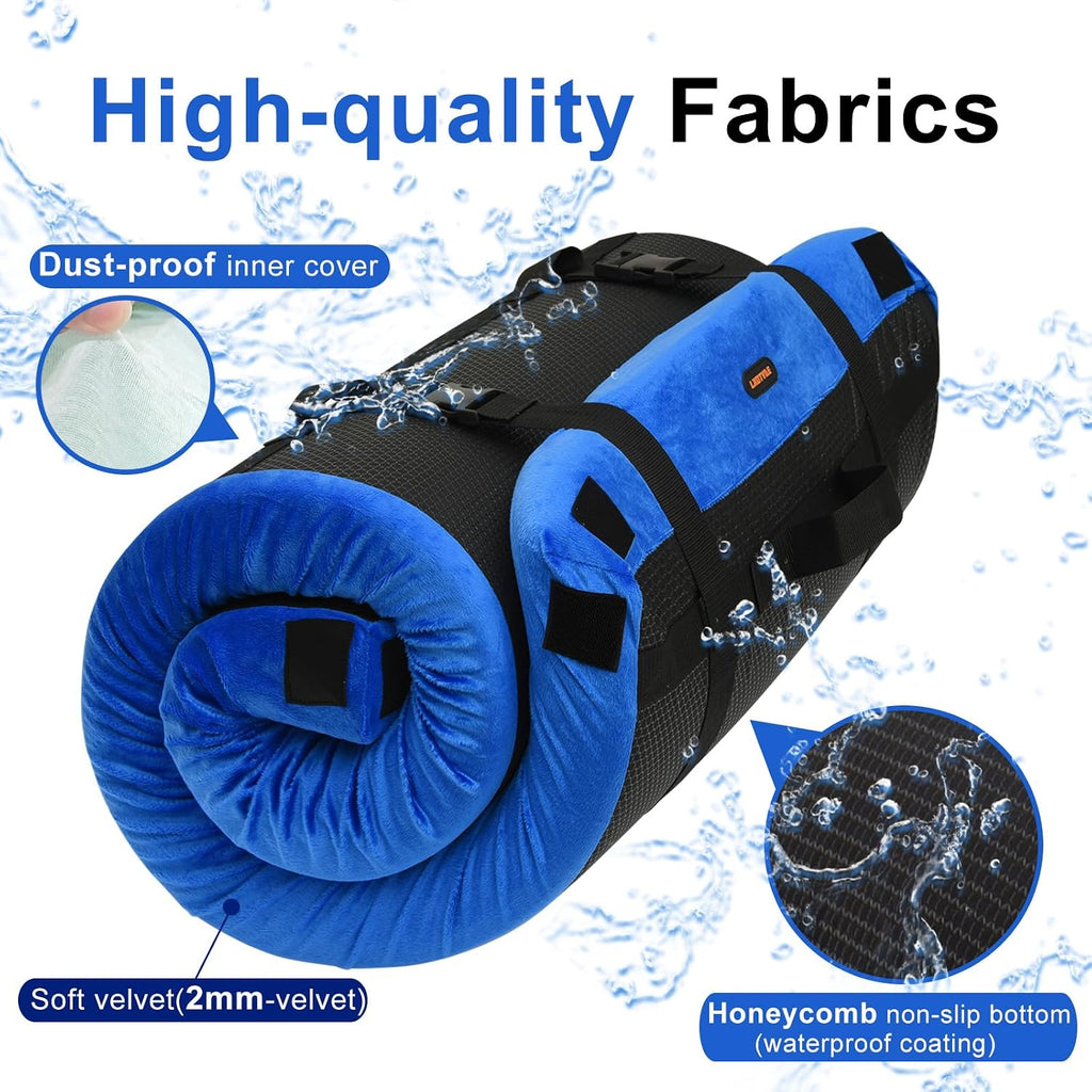 Memory Foam Camping Mattress pad, Comfortable Thick Floor Sleeping Mat for Adults with Waterproof and Non-Slip Bottom, Portable Roll Up Mattress for Sleepover Guest,Cot Mad for Car Camping