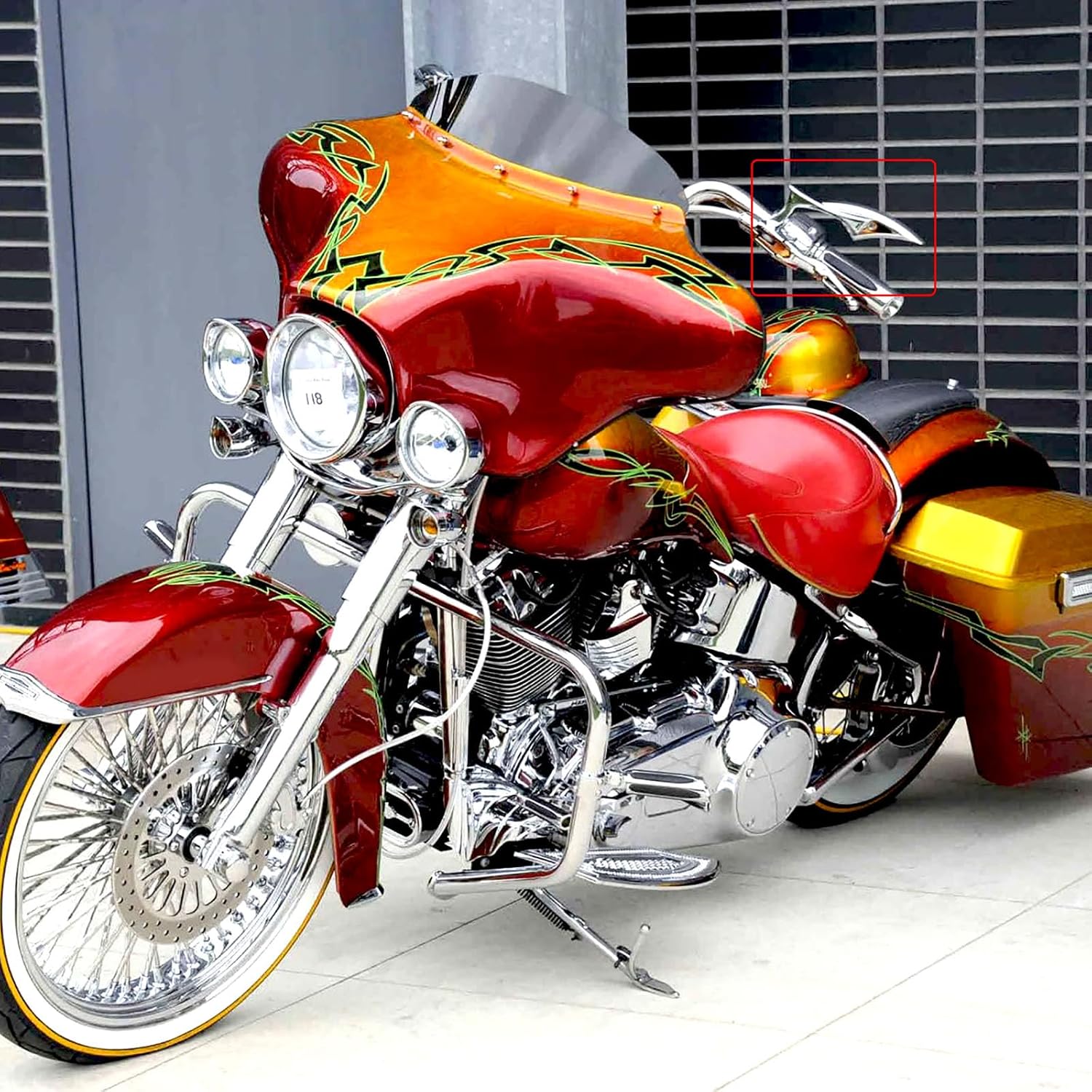 Chrome Motorcycle Side Mirrors Blade Compatible with Honda Yamaha Harley Road King Street Electra Glide Road Glide Dyna Softail