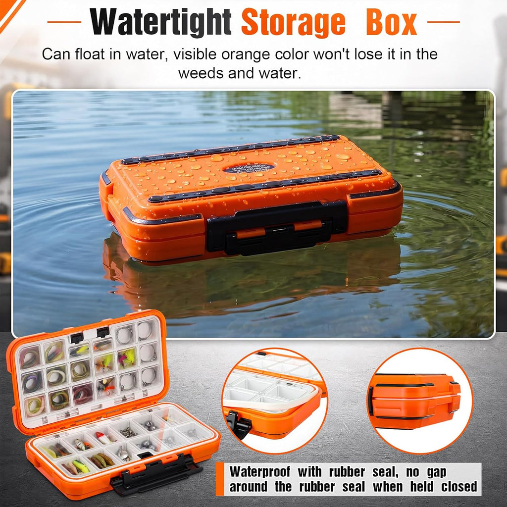 4 Pack Fishing Tackle Box, Large Waterproof Lure Bait Storage Box with Adjustable Dividers, Double Sided Floating Storage Container for Hooks, Sinkers, Beads, Small Baits(Stylish)