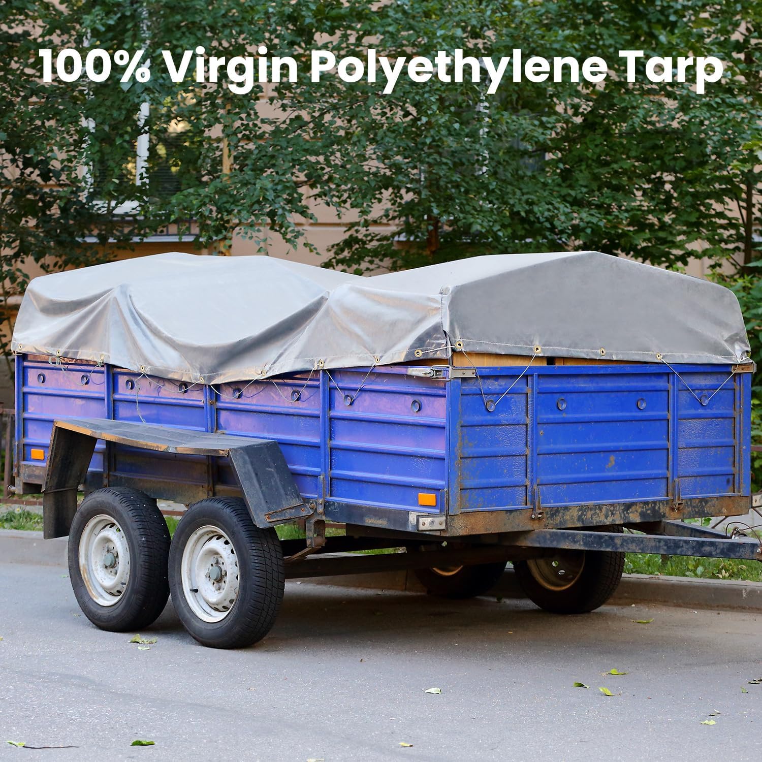 Sunvigor Tarp Waterproof 16x20Ft, Heavy Duty Tarp Cover Extra Thick 14 Mil Tear and UV Resistant, Outdoor Tarps with Grommets and Reinforced Edges for Roof, Camping, Patio, Pool, Boat (Silver/Brown)