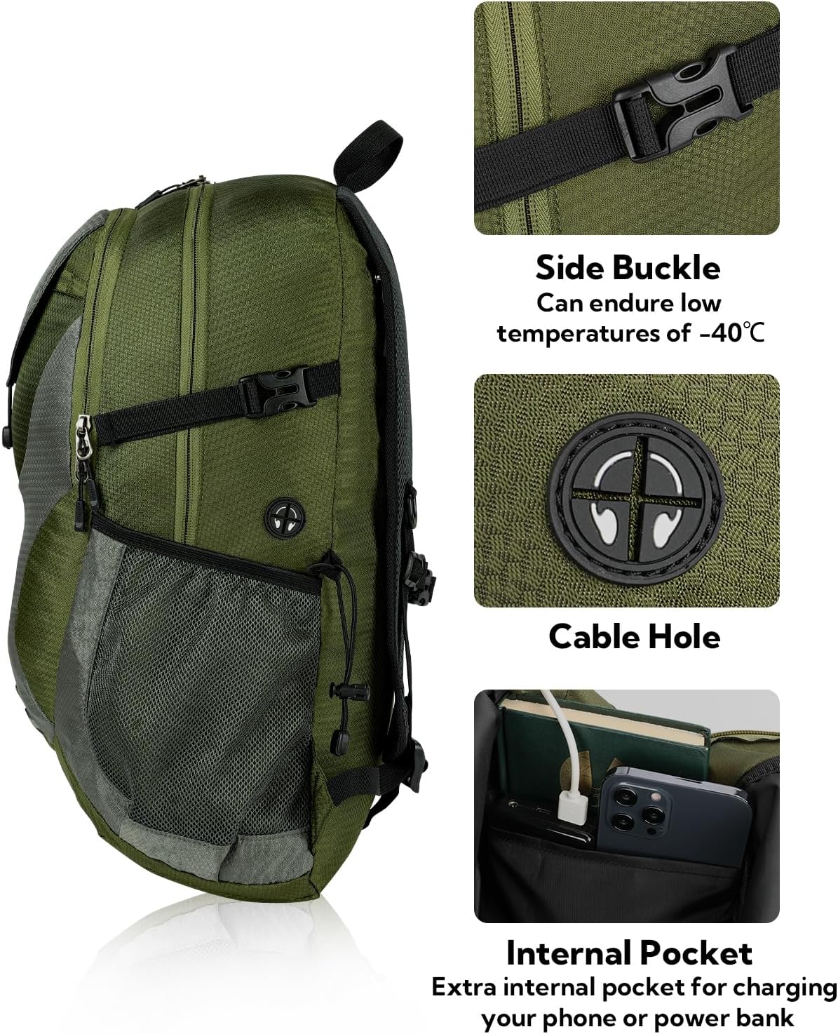 WATERFLY Lightweight Packable Hiking Backpack, 30L Day Pack