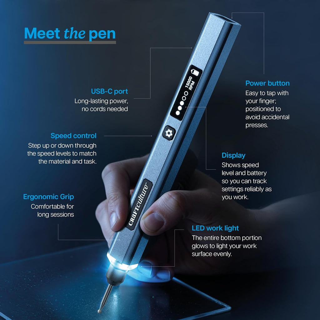 EtchMate Engraving Pen for Metal, Wood, Glass, Plastic & All Materials