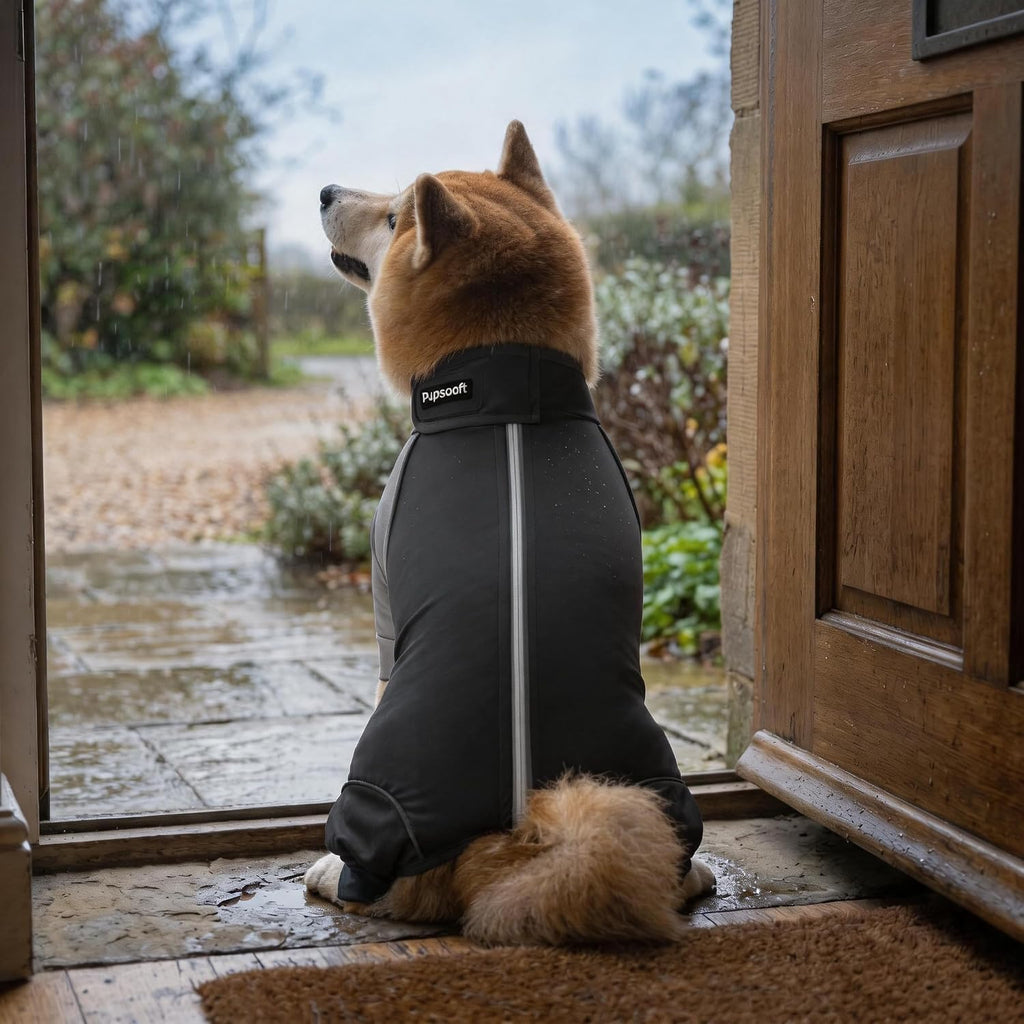Outdoor Dog Body Suit, Water-Repellent & Dirt-Proof Dog Jumpsuit with Elastic Fit & Reflective Trims, Shedding Control, All-Weather Protection for Recovery Dogs Apparel (Meteorites, XX-Large)
