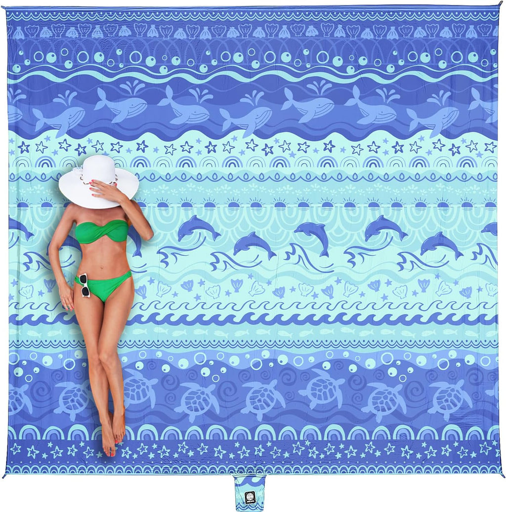 WEKAPO Beach Blanket Waterproof Sandproof Oversized Extra Large Sand Free