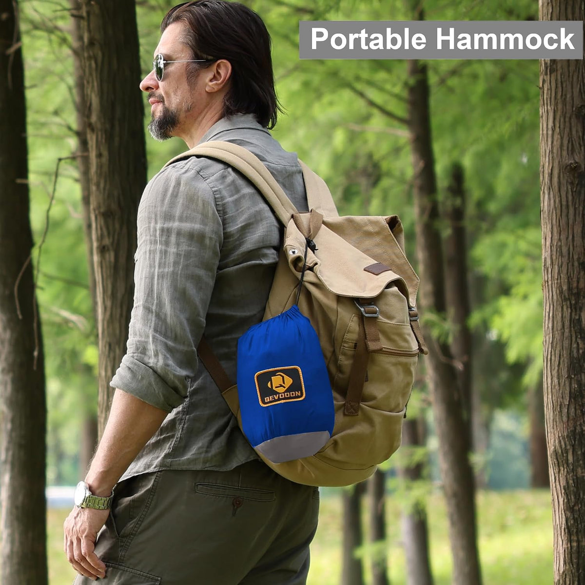 Camping Hammock with Net,Portable Lightweight Double Hammocks with Tree Straps and Solid D-Shape Hanging Hooks,Parachute Nylon Hammock for Backpacking Beach Backyard Patio Hiking