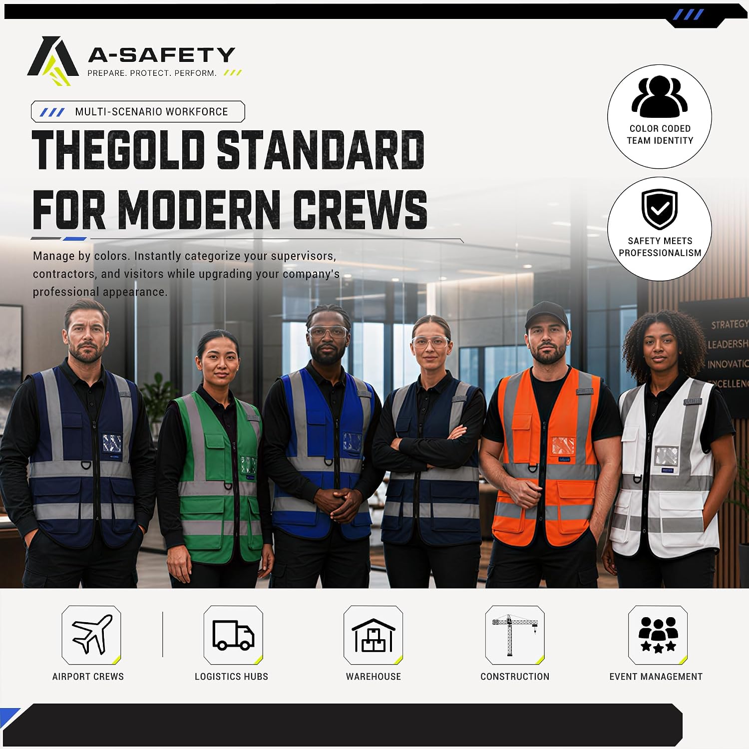 A-SAFETY High Visibility Reflective Safety Vest Customize Logo (XS-8XL)