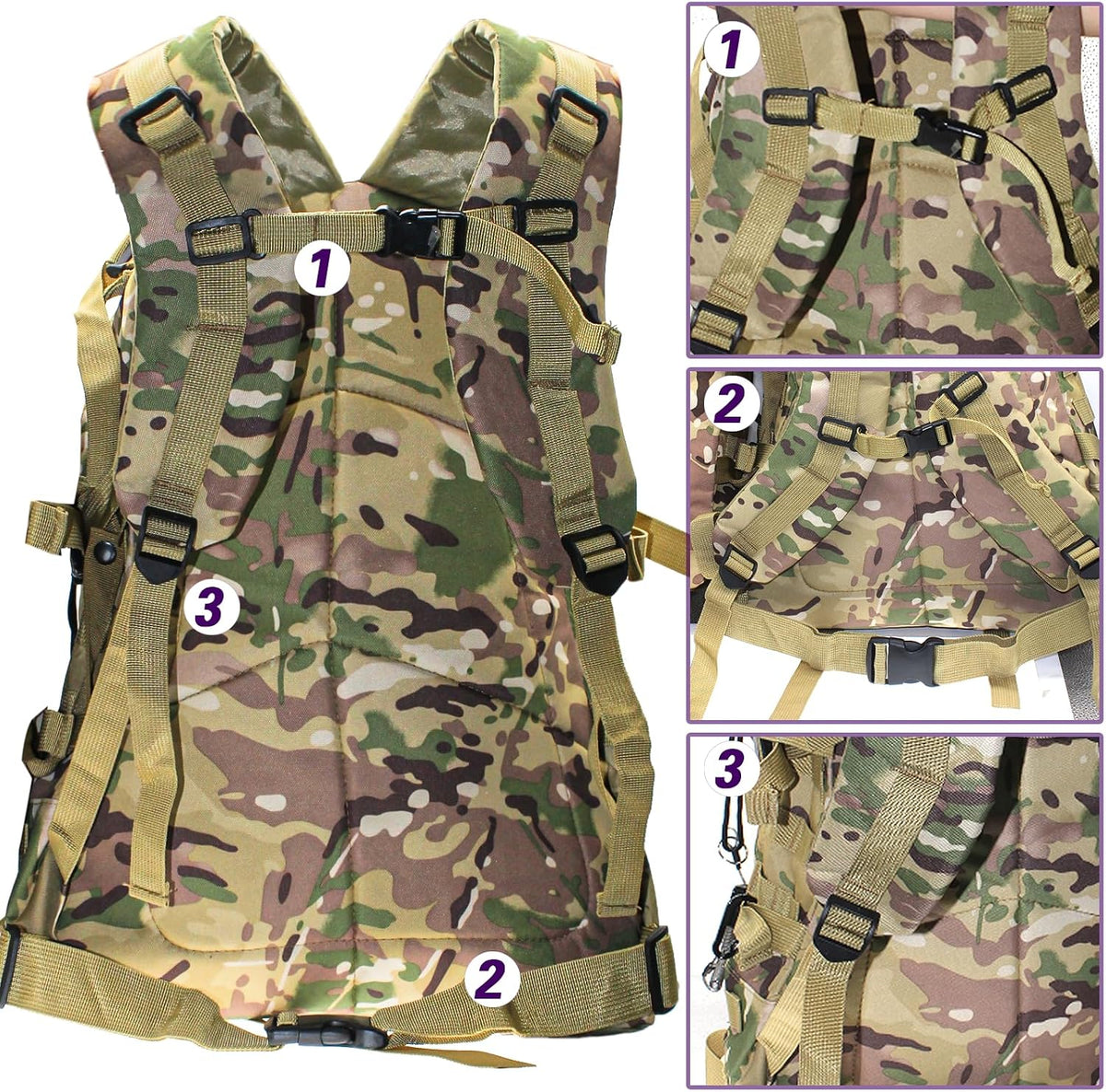 Fishing Tackle Backpack Lightweight Water-Resistant Rod Holder Bag