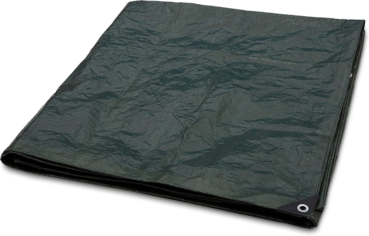 Amazon Basics Waterproof Multipurpose Camping Tarp with Reinforced Corners and Edges, Protective Cover, 9.5 x 11.3 Feet, Dark Green