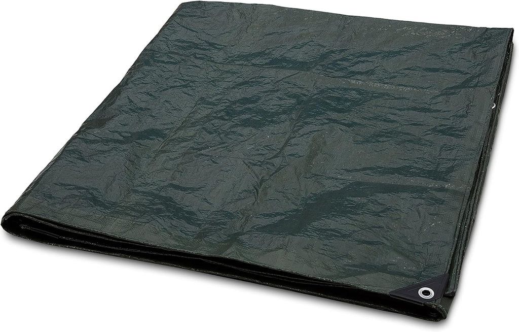 Amazon Basics Waterproof Multipurpose Camping Tarp, Tear Resistant with Reinforced Edges, Protective Cover, 7.5 Feet x 9.5 Feet, Dark Green