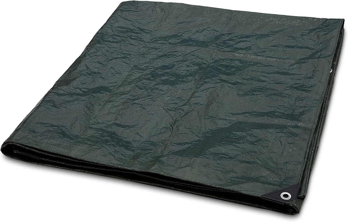 Amazon Basics Waterproof Multipurpose Camping Tarp, Tear Resistant with Reinforced Edges, Protective Cover, 7.5 Feet x 9.5 Feet, Dark Green