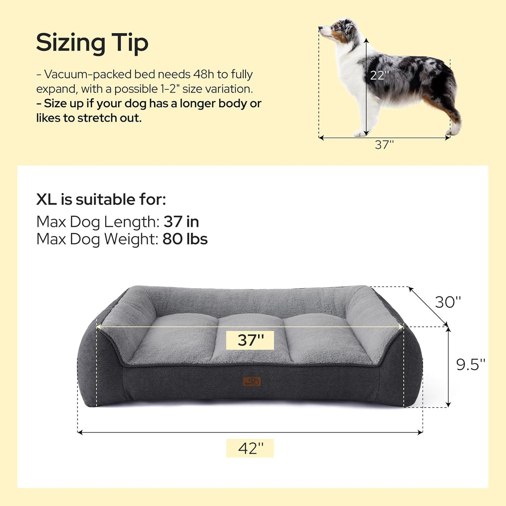 Bedsure SupportMax™ Extra Thick Orthopedic XL Dog Beds Large Sized Dog