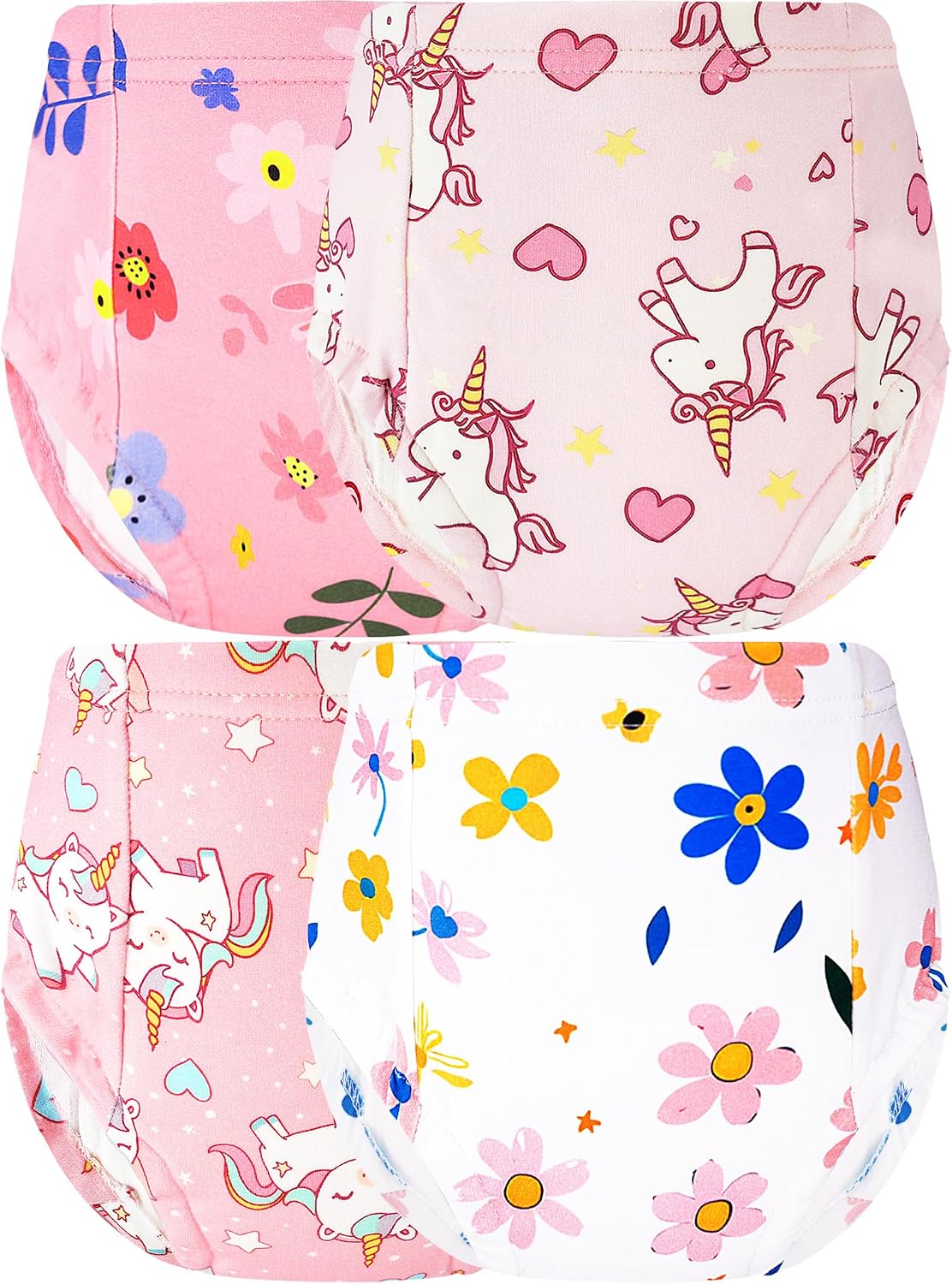 Potty Training Underwear Girls Toddler Pants Up Airy Flower Unicorn 4-5T