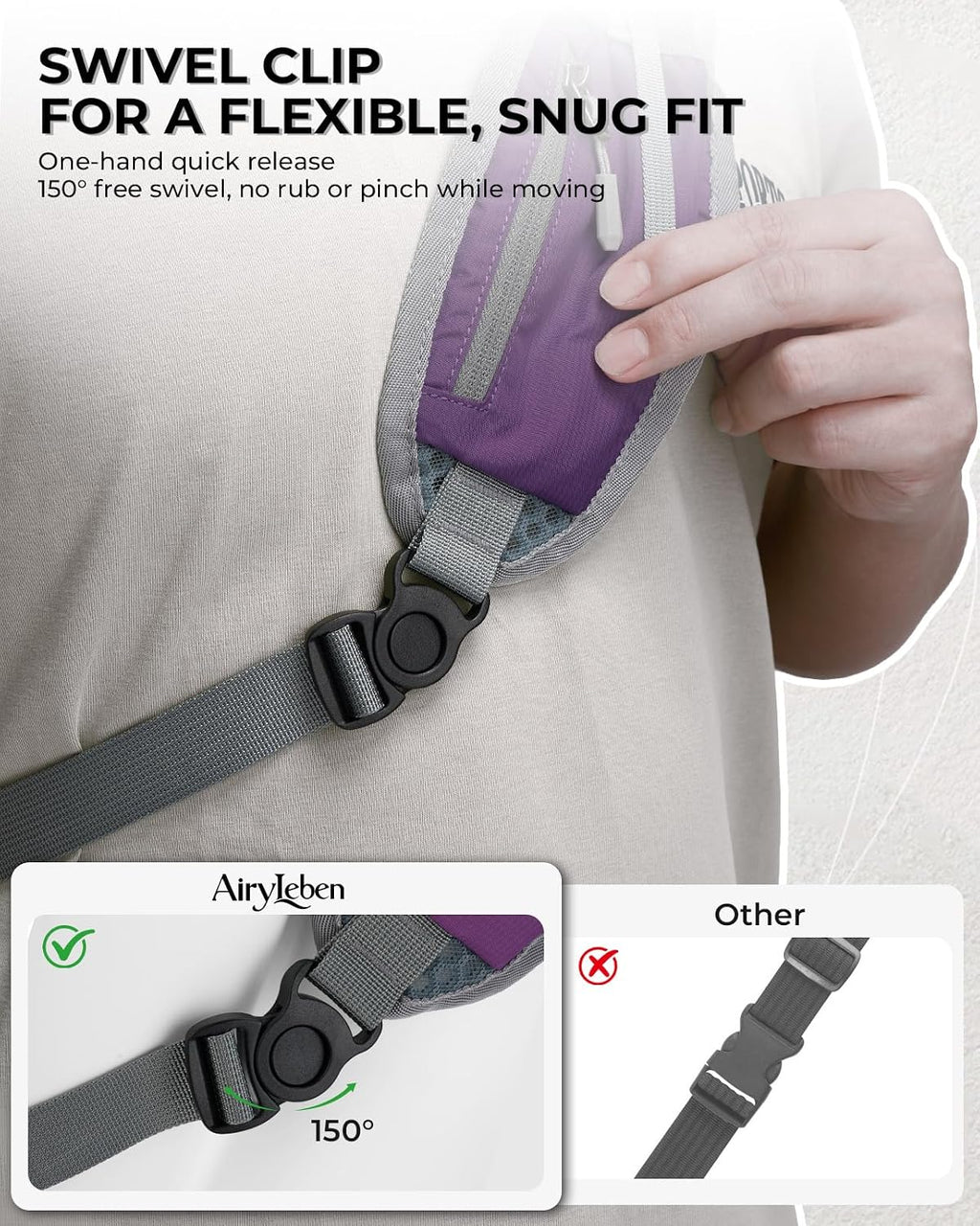 Packable Crossbody Sling Bag for Men Women RFID Lightweight Travel Daypack