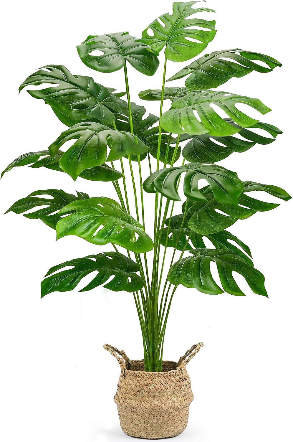 Der Rose 44" Tall Fake Plants, Artificial Tree in Round Basket Home Decor