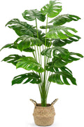 Der Rose 44" Tall Fake Plants, Artificial Tree in Round Basket Home Decor