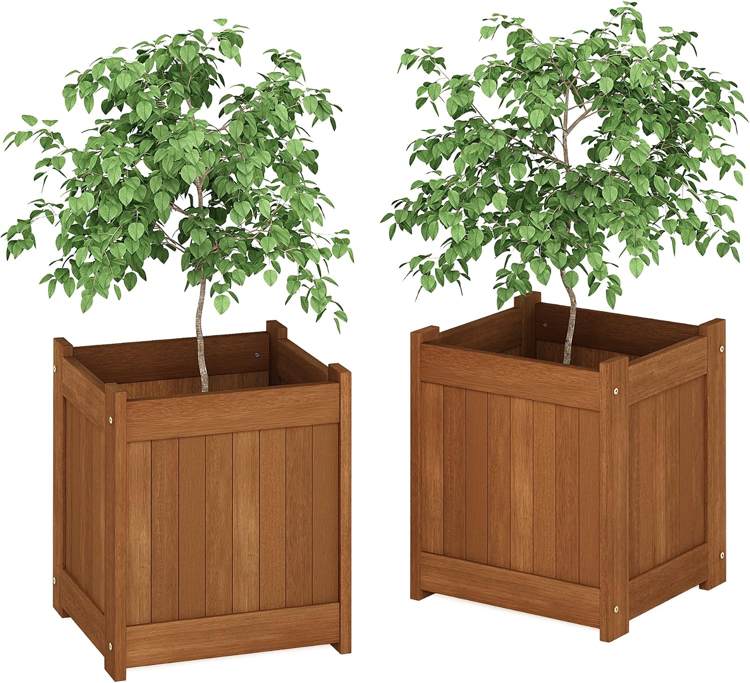 Furinno 2-FG16450 Tioman Hardwood Flower Box, Two-Pack, Natural
