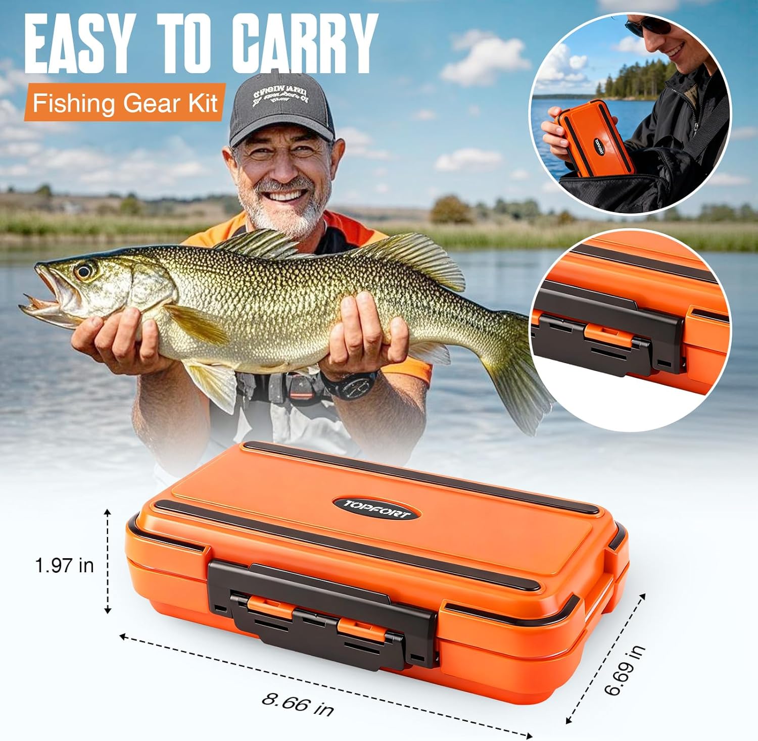 TOPFORT 187/343pcs Fishing Accessories Kit, Organized Fishing Tackle Box with Tackle Included, Fishing Hooks, Fishing Weights Sinkers, Fishing Gear and Equipment, Fishing Gift for Men