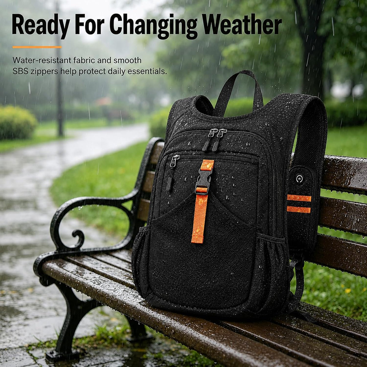 15L Small Hiking Backpack, Lightweight Packable Foldable Casual Backpack for Women Men (Black)