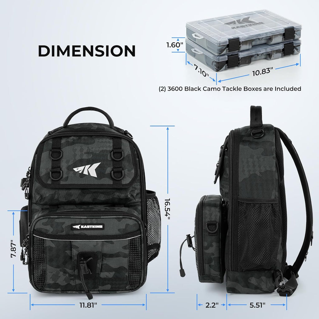 KastKing BaitSpace Fishing Sling Bag, Fishing Backpack with Rod Holder