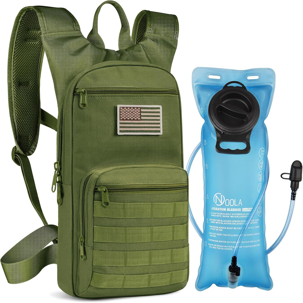 NOOLA Hydration Backpack, Tactical Water Backpack with 3L TPU Water Bladder