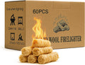 60 pcs Fire Starter - Natural Fire Starters for Campfires, BBQ