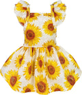 Fitwarm Dog Sunflower Dress, Dog Clothes for Small Dogs Girl, Pet Cat Apparel, White, Yellow, Red, Medium