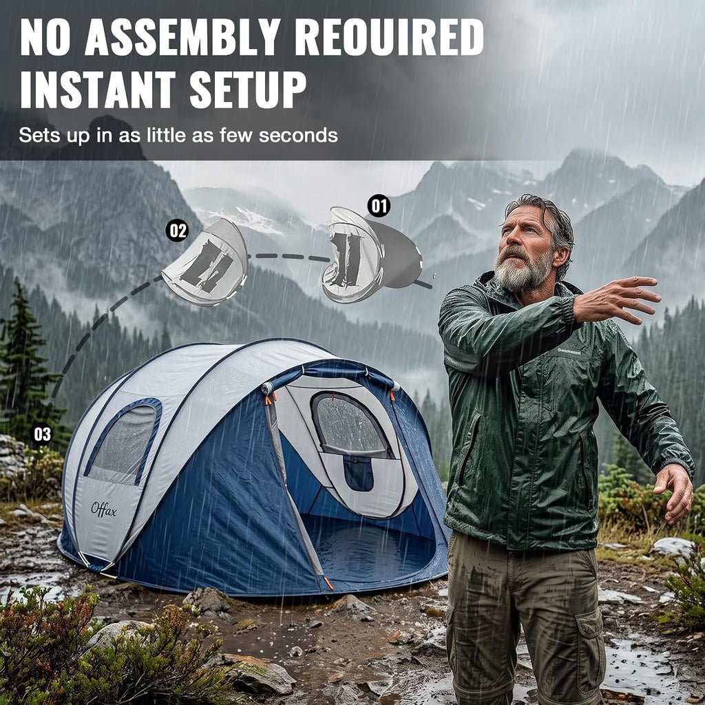 Easy Pop Up Tent Waterproof Instant Pop Up Camping Tent