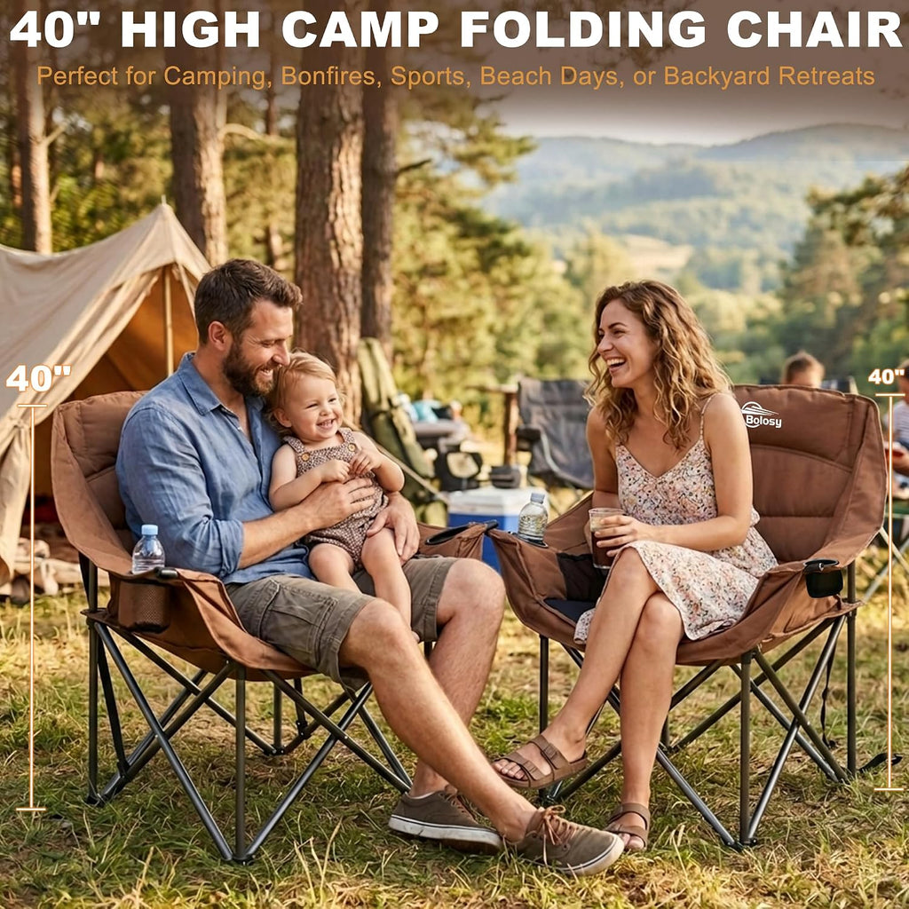 2 Pack Oversized Camping Chairs for Adults Heavy Duty