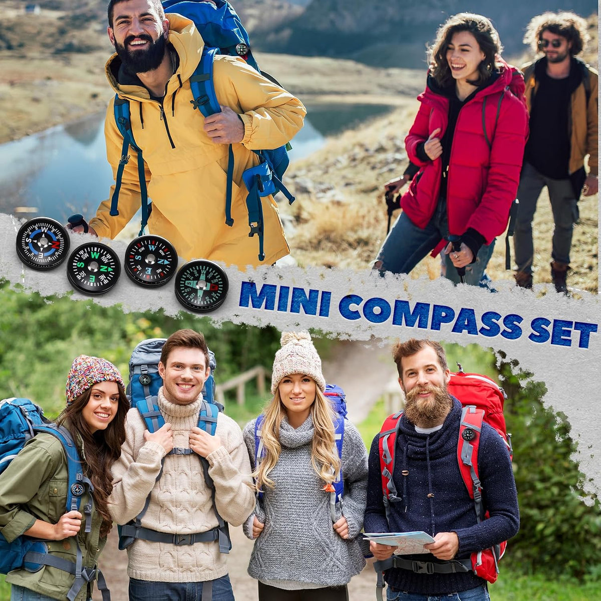 Relaxweex 100 Pcs 20mm Mini Button Compass Bulk for Camping