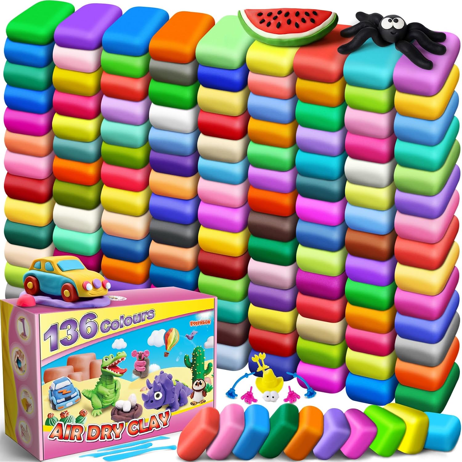ESSENSON Modeling Clay Kit, 62 Colors, Age 3-12
