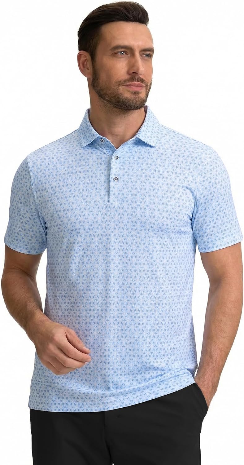 Esabel.C Golf Shirts for Men Moisture Wicking Dry Fit Short Sleeve Polo
