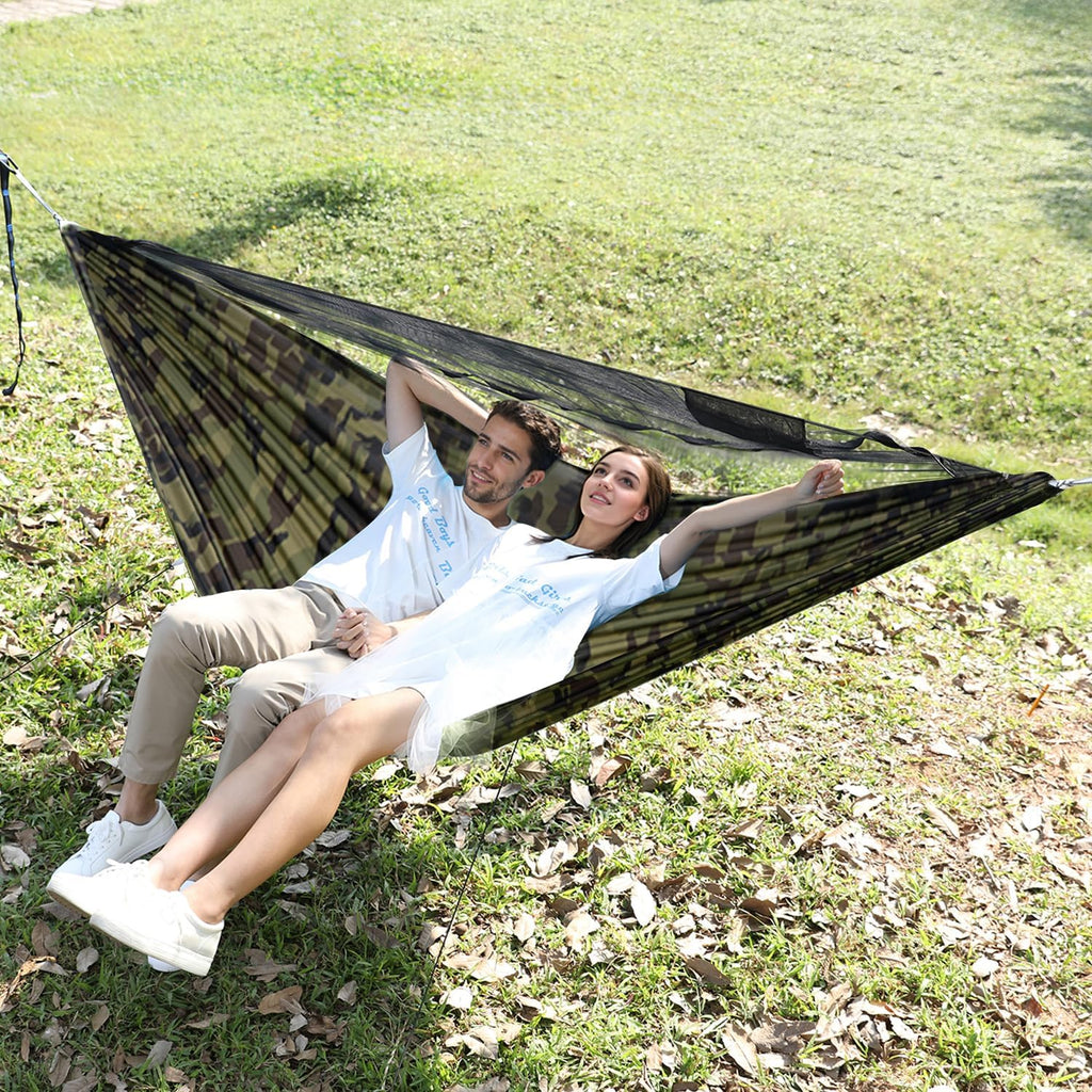 Camping Hammock with Mosquito Net and Ridge Rope, 2 Person Extra Large