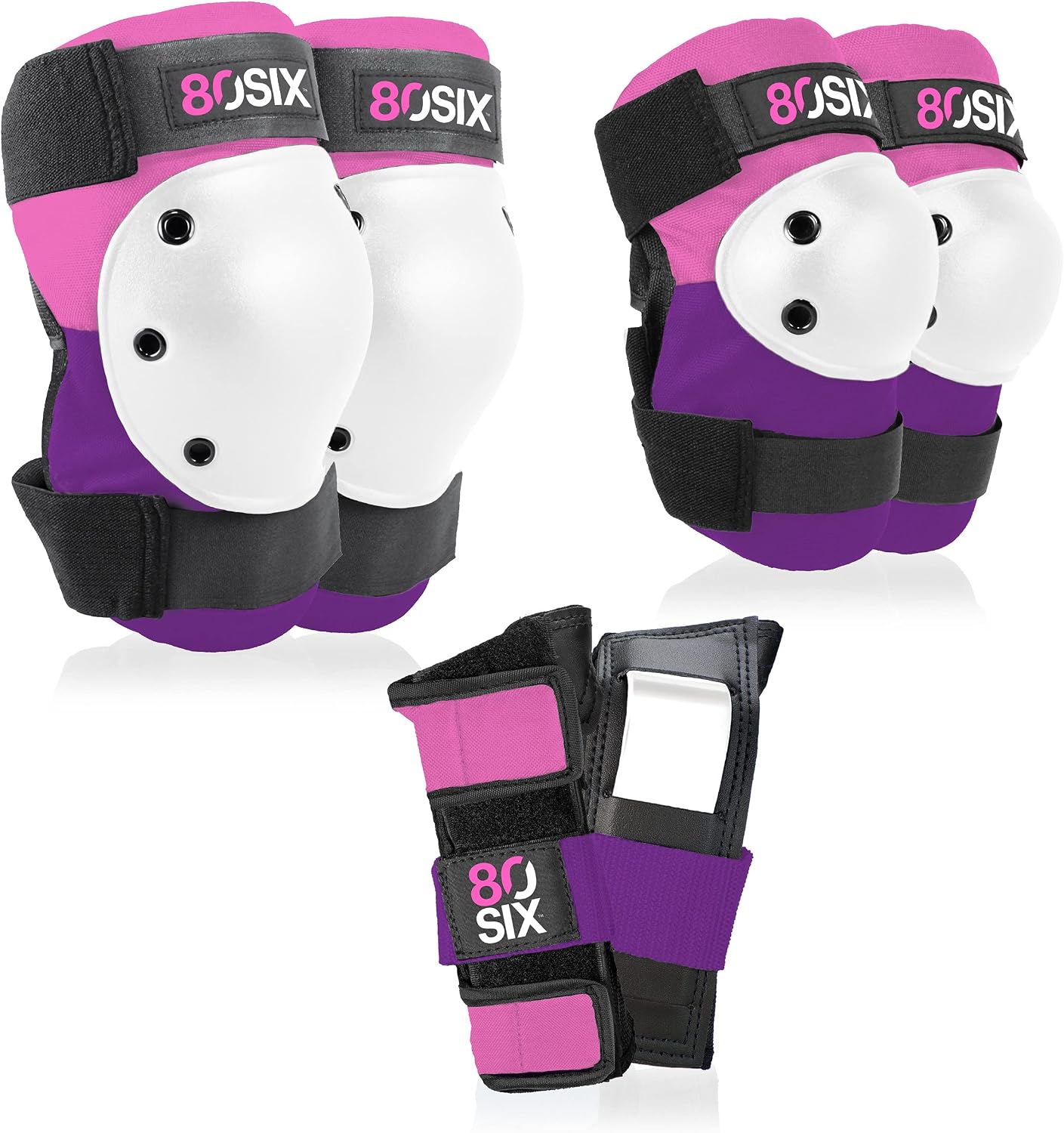 80SIX Multi-Sport Pad Set– Protective Gear for Skateboarding, Biking, Roller Skating, and Scooter