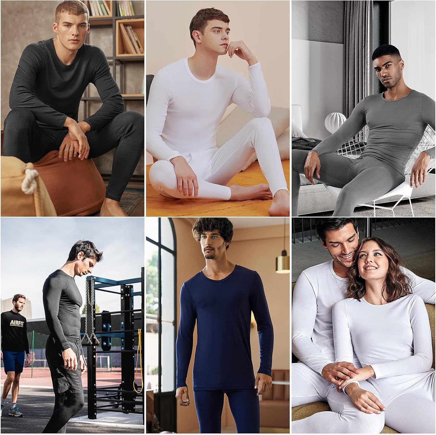 Thermal Underwear for Men Long Johns Set Fleece Lined Winter Cold Weather