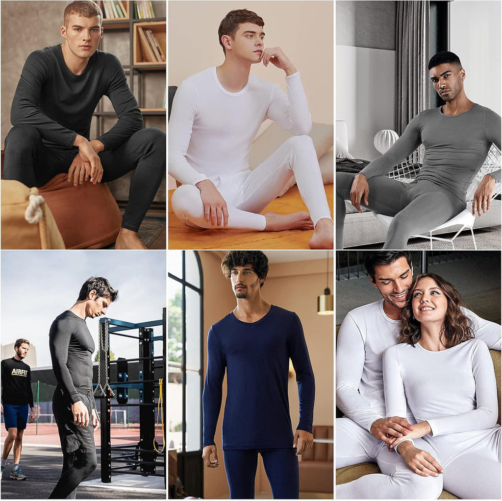 Thermal Underwear for Men Long Johns Set Fleece Lined Winter Cold Weather