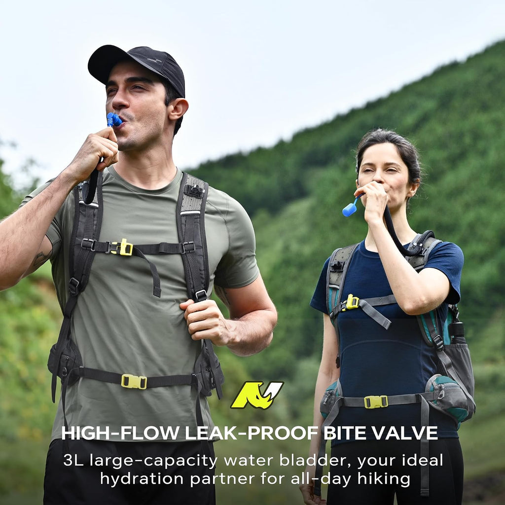 N NEVO RHINO Hydration Backpack, 18L Hiking Backpack with 3L Water Bladder