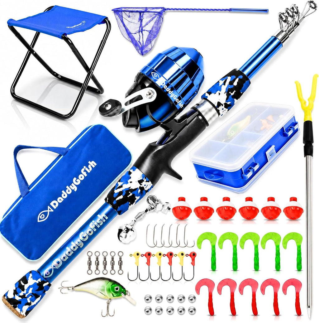 Kids Fishing Pole for Boys, Girls & Youth Age, Toddler Fishing Pole Set Kit