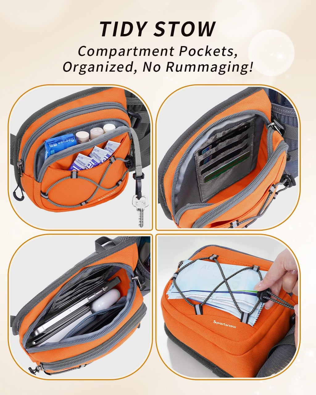 sportsnew Waist Pack with Water Bottle Holder, Fanny Pack for Men Women