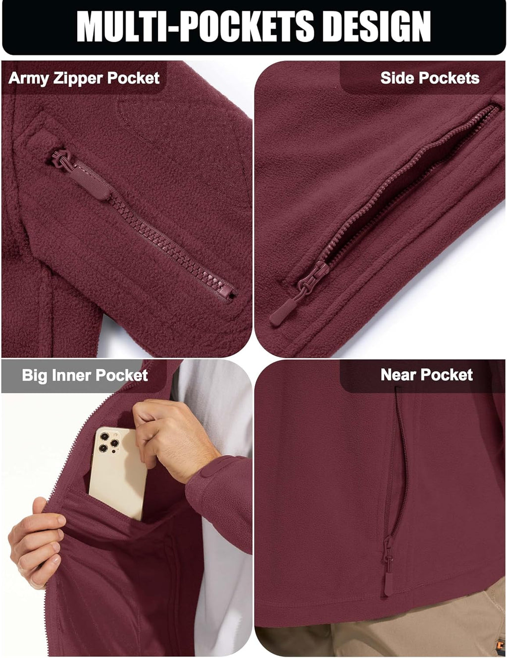 CRYSULLY Men's Military Tactical Sport Warm Fleece Hooded Outdoor Adventure Jacket Coats