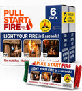 Pull Start Fire Starter, Pull String, No Matches, Lights Wet Wood, 6 Pack