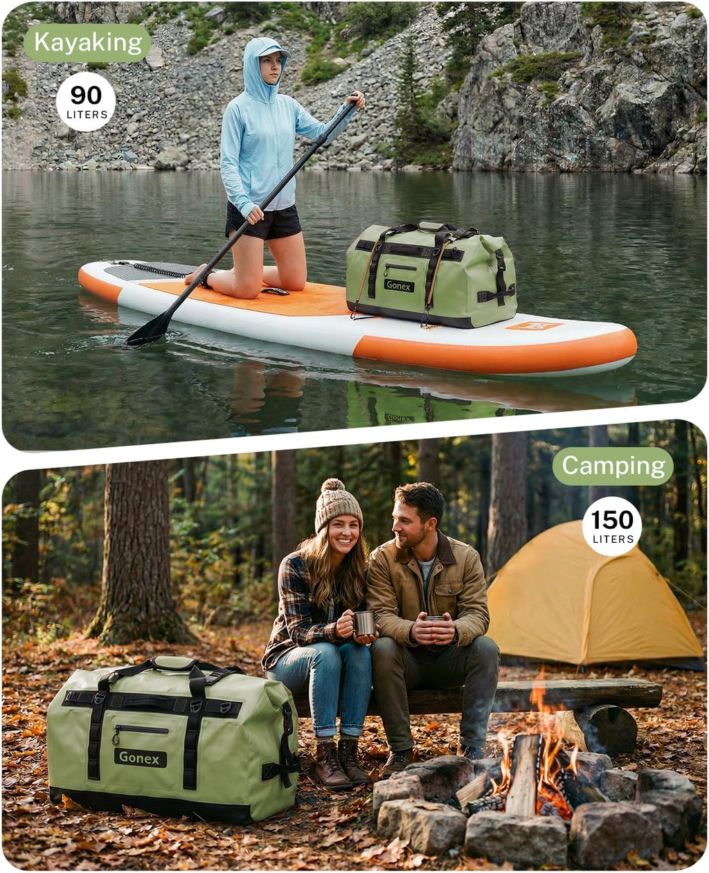 Gonex Waterproof Duffel Bag, 150L Heavy Duty Dry Bag, Reinforced Bottom